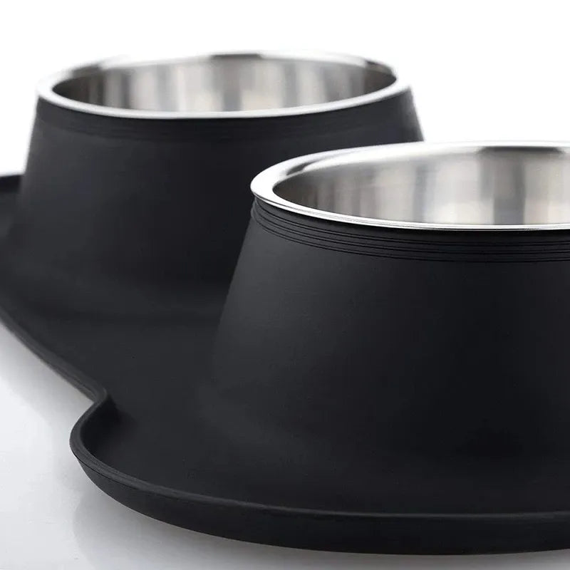 Spill-Proof Bowls - Stainless Steel With Silicone Mat