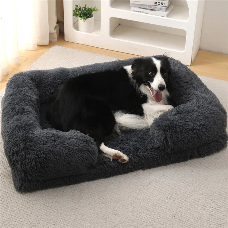 Sumptuous Slumber: Luxury Winter Warm Dog Sofa Bed - Plush Comfort