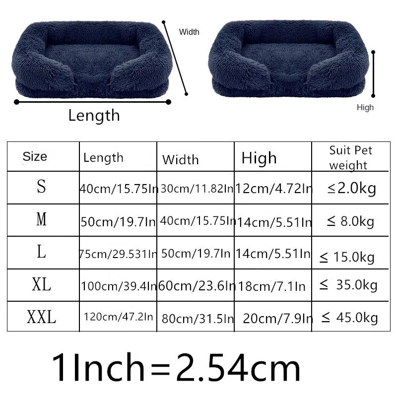 Sumptuous Slumber: Luxury Winter Warm Dog Sofa Bed - Plush Comfort